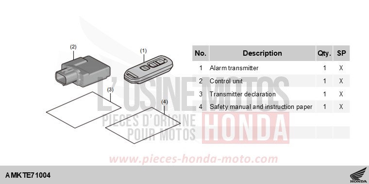 KIT,ALARM de X-ADV 750 GRAPHITE BLACK (NHB01) 2025